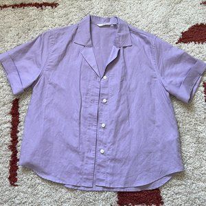 Uniqlo purple, short-sleeved skater shirt -- size XS